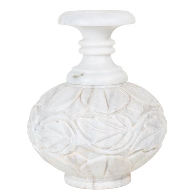 Lot 208 - A carved Indian white marble urn