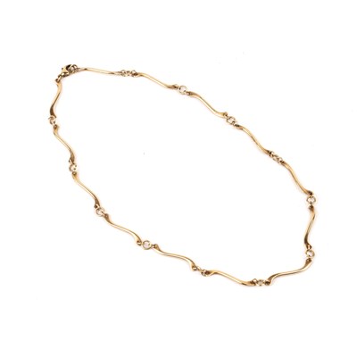 Lot 358 - 9ct gold fancy elongated link necklace With...