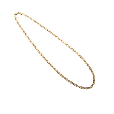 Lot 359 - 9ct gold fancy woven link necklace With...