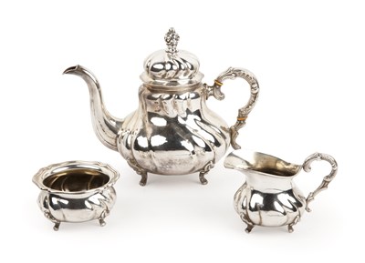 Lot 356 - Continental white metal (Silver) three-piece...