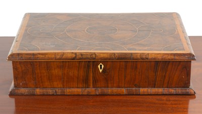 Lot 1217 - A William & Mary walnut oyster-veneered lace box