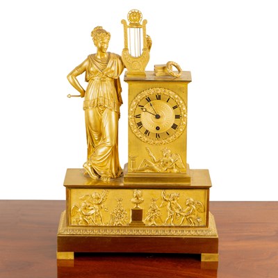Lot 1 - A 19th century French gilt mantel clock