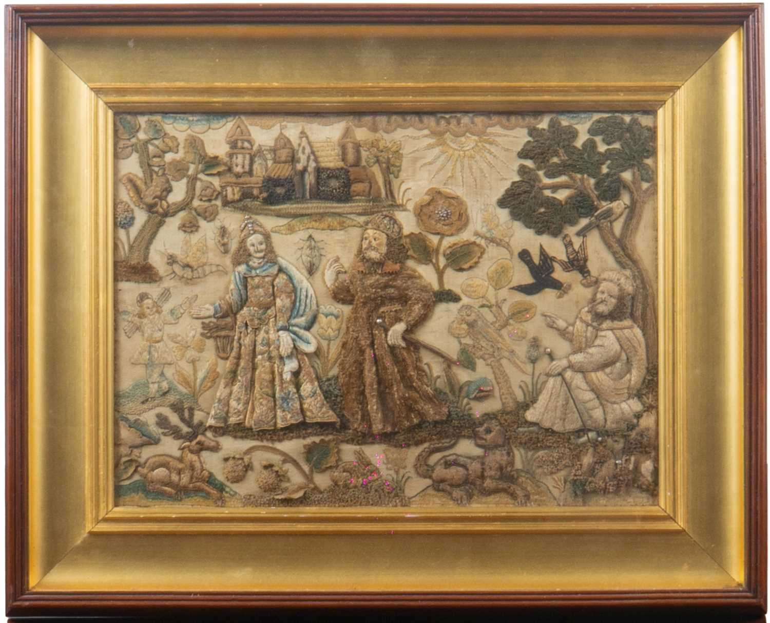 Lot 1136 - A 17th century stump or raised work panel