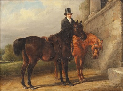 Lot 247 - William Shayer (1787-1879) 'Waiting for Master'...
