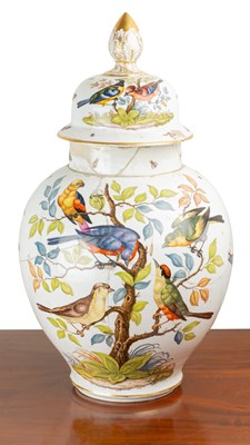 Lot 13 - A 19th Century Dresden vase with cover
