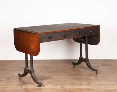 Lot 49 - Rosewood and satinwood inlaid sofa table 19th...