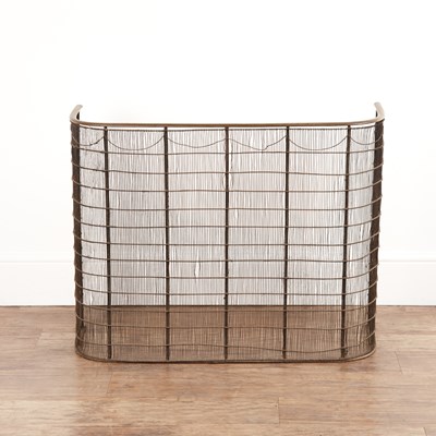 Lot 23 - Nursery brass and mesh fire guard Edwardian,...