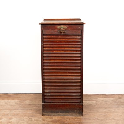 Lot 14 - Oak filing cabinet circa 1930, with a tambour...