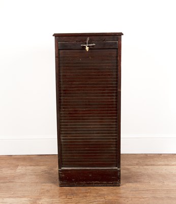 Lot 15 - Mahogany filing cabinet with a tambour front,...