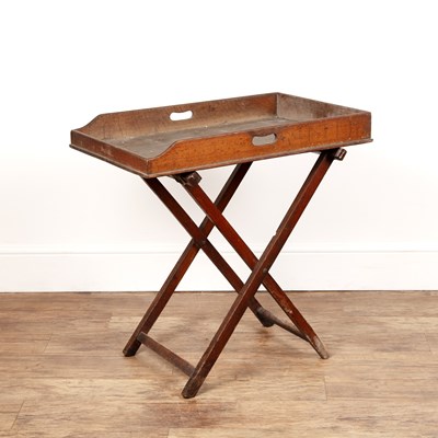 Lot 47 - Oak butler's tray on stand circa 1900, 49cm x...