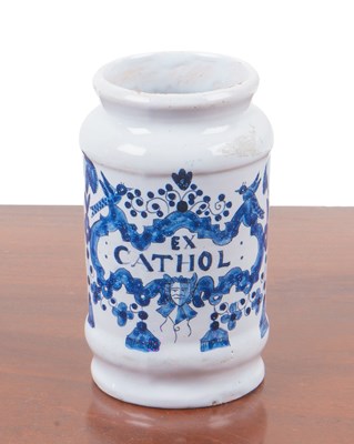 Lot 1153 - An 18th century Dutch Delft drug jar