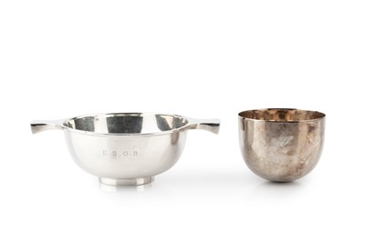 Lot 743 - A silver tumbler cup, of plain rounded design...