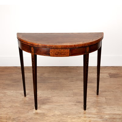 Lot 33 - Mahogany and satinwood crossbanded card table...