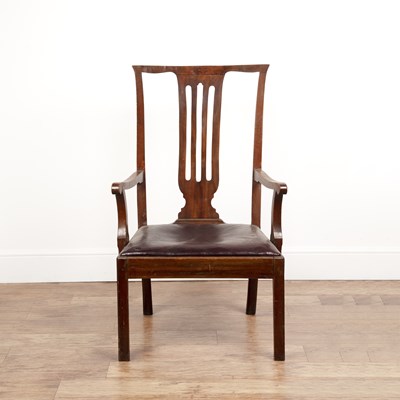 Lot 43 - Mahogany armchair 19th Century, of large...