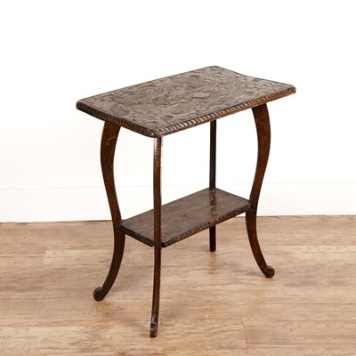 Lot Liberty & Co Japanese table, with carved...