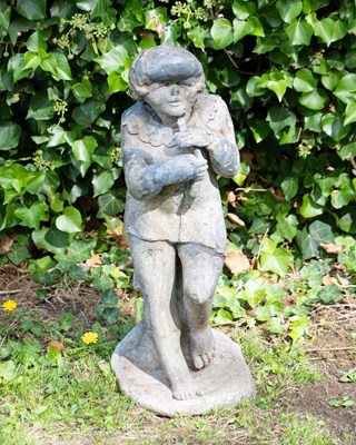 Lot 1431 - An antique lead sculpture of a boy