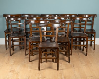 Lot 1103 - A set of twelve bar-back kitchen chairs