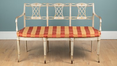 Lot 340 - A late 19th century painted-mahogany chair-back settee