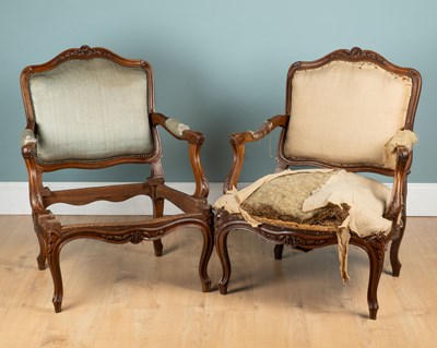 Lot 1058 - A pair of 19th century French bergère chairs