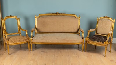 Lot 49 - A 19th century French gilt-framed carved salon suite