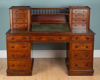 Lot 1361 - A Victorian mahogany pedestal Dickens desk