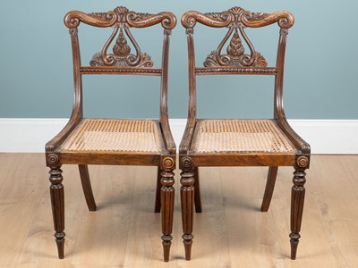 Lot 379 - A pair of Victorian rosewood side chairs