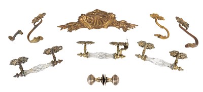 Lot 1216 - A collection of brass and gilt metal mounts