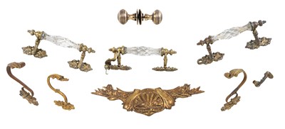 Lot 152 - A collection of brass and gilt metal mounts