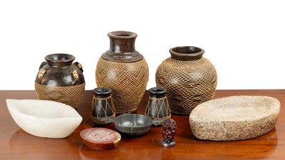 Lot 115 - A collection of Javanese ceramics and marble items