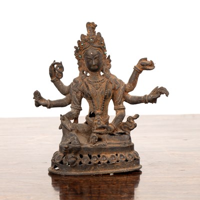 Lot Copper-alloy figure of Vasudhara Tibet,...