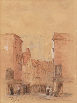 Lot 139 - Early 20th Century School study of a town,...