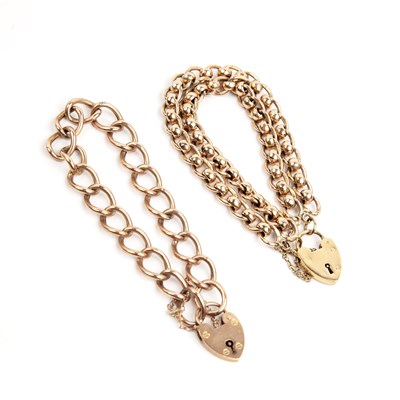 Lot 363 - Two gold bracelets The first a 9ct gold...