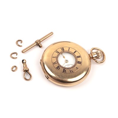Lot 364 - 9ct gold cased half hunter pocketwatch The...