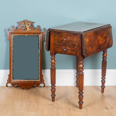 Lot 423 - A 19th century mirror and a William IV work table