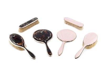 Lot 717 - A George V silver and tortoiseshell backed...