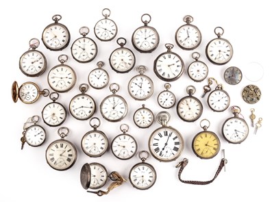 Lot 365 - Collection of silver and white metal pocket...