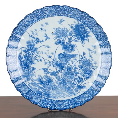 Lot 449 - A Japanese blue & white printed charger