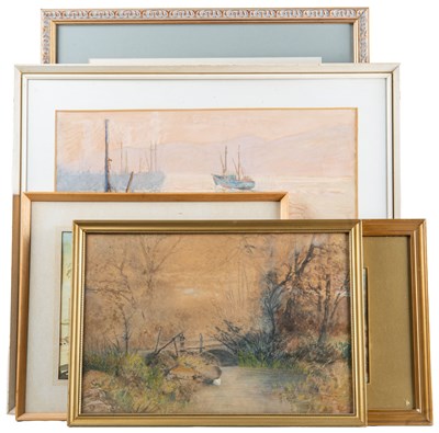 Lot 445 - A group of five decorative pictures and prints