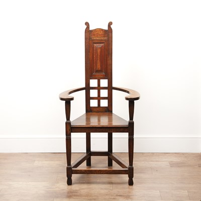 Lot 83 - In the style of Liberty & Co Shakespeare chair,...