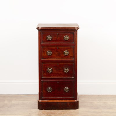 Lot 107 - Mahogany chest of four graduating drawers...