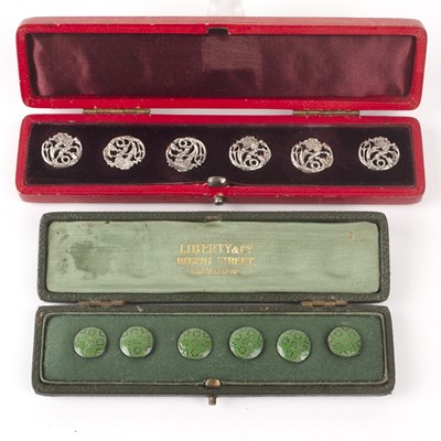 Lot 348 - Attributed to Liberty & Co Set of six white...