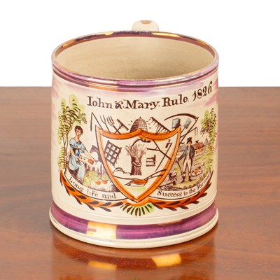 Lot 1006 - An early 19th century Sunderland lustreware tankard