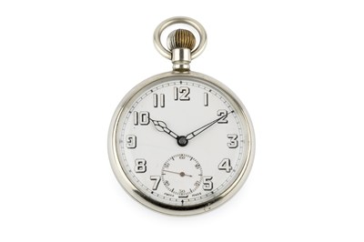 Lot 345 - An open face pocket watch by Rolex, the white...