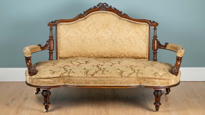 Lot 1362 - A Victorian walnut sofa