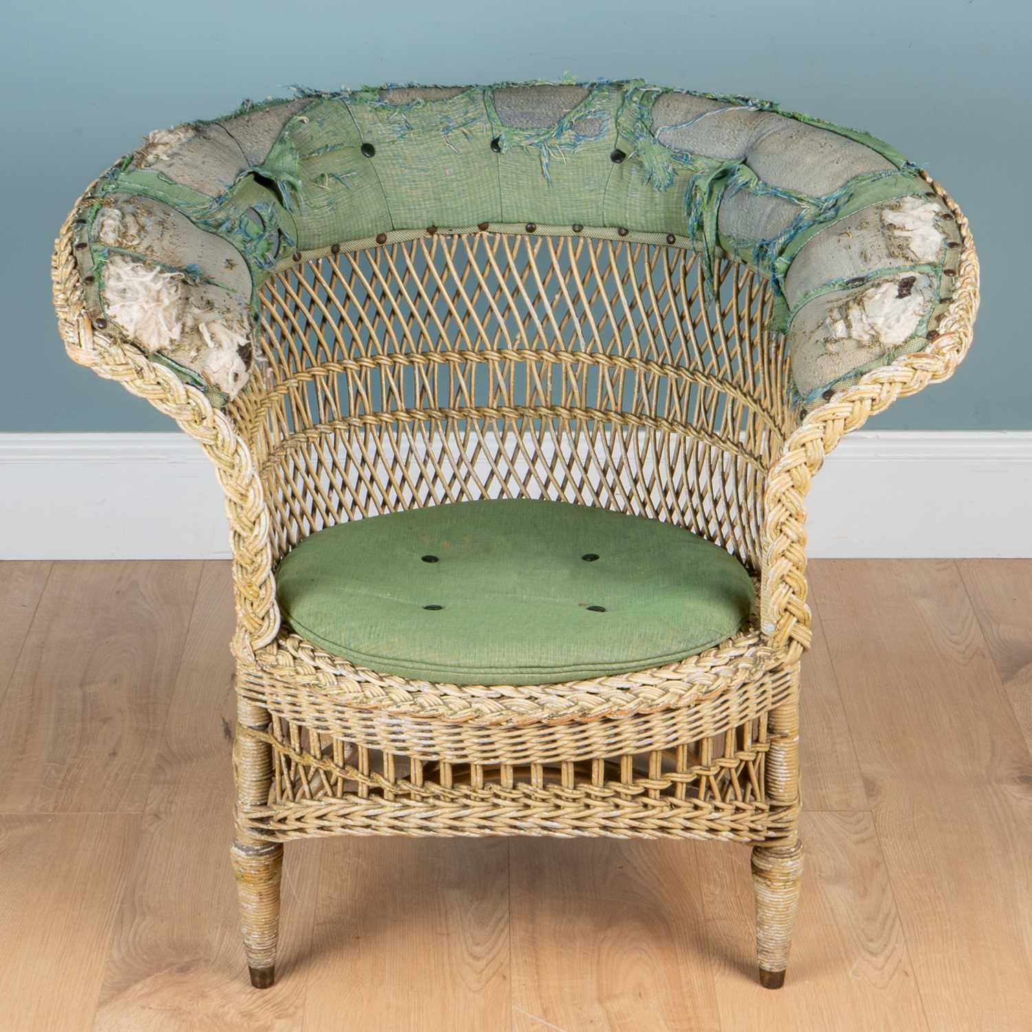 Lot 251 - A 1920s wicker armchair