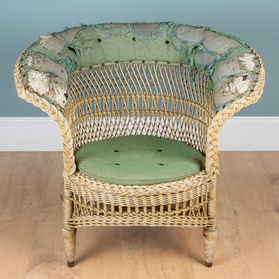 Lot 251 - A 1920s wicker armchair