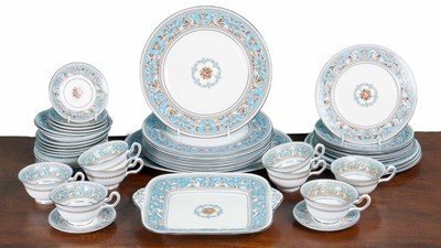 Lot 1284 - A Wedgewood Florentine turquoise part dinner and tea service