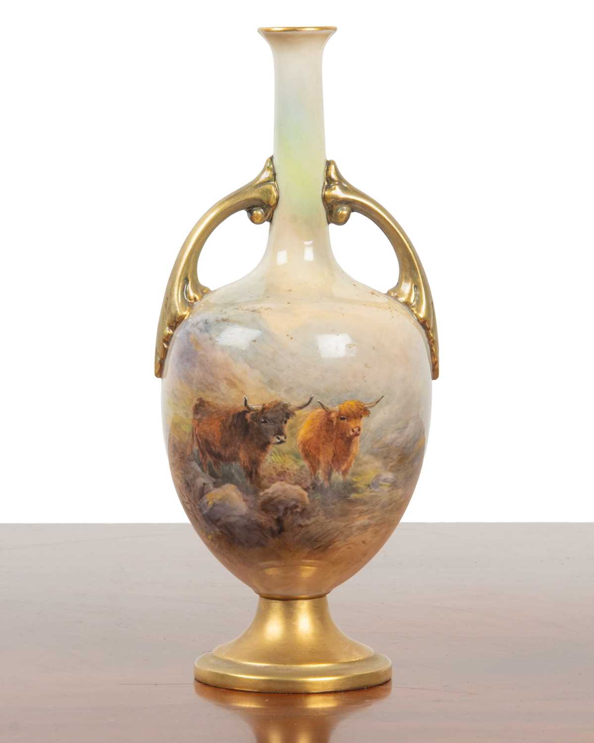 Lot 107 - A Royal Worcester porcelain vase decorated by Harry Stinton