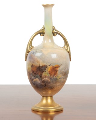 Lot 107 - A Royal Worcester porcelain vase decorated by Harry Stinton