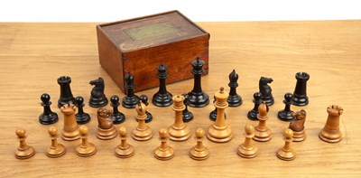Lot 231 - Staunton chess set circa 1862-1880, boxwood...